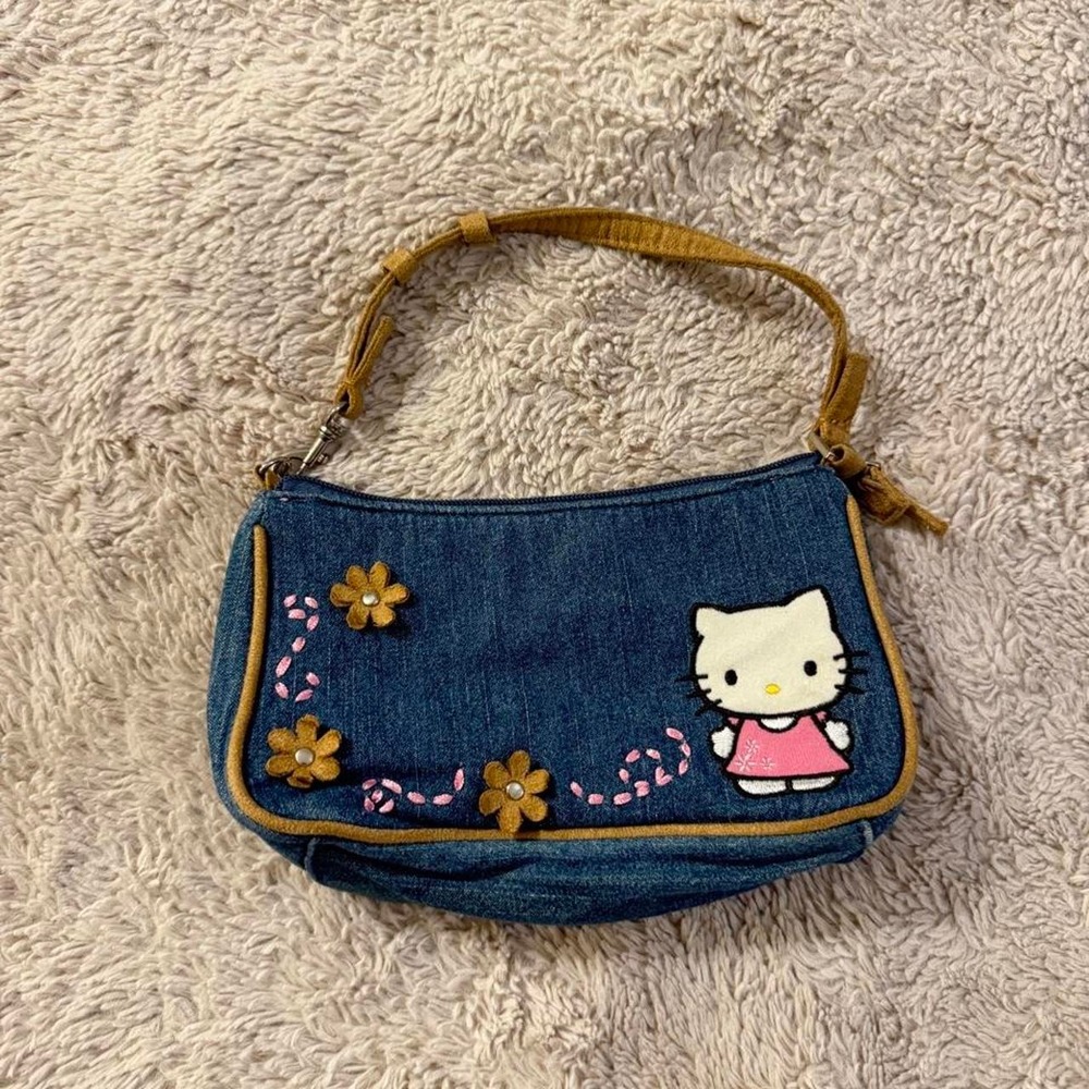 Vintage Y2K denim shoulder hello kitty bag mini shoulder purse